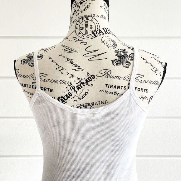 Bozollo Juniors White Ribbed Caged Tank Top Size Medium Like New Condition - Picture 5 of 7